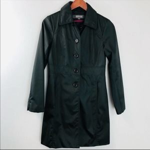Kenneth Cole Reaction Black Fitted Trench Coat XS